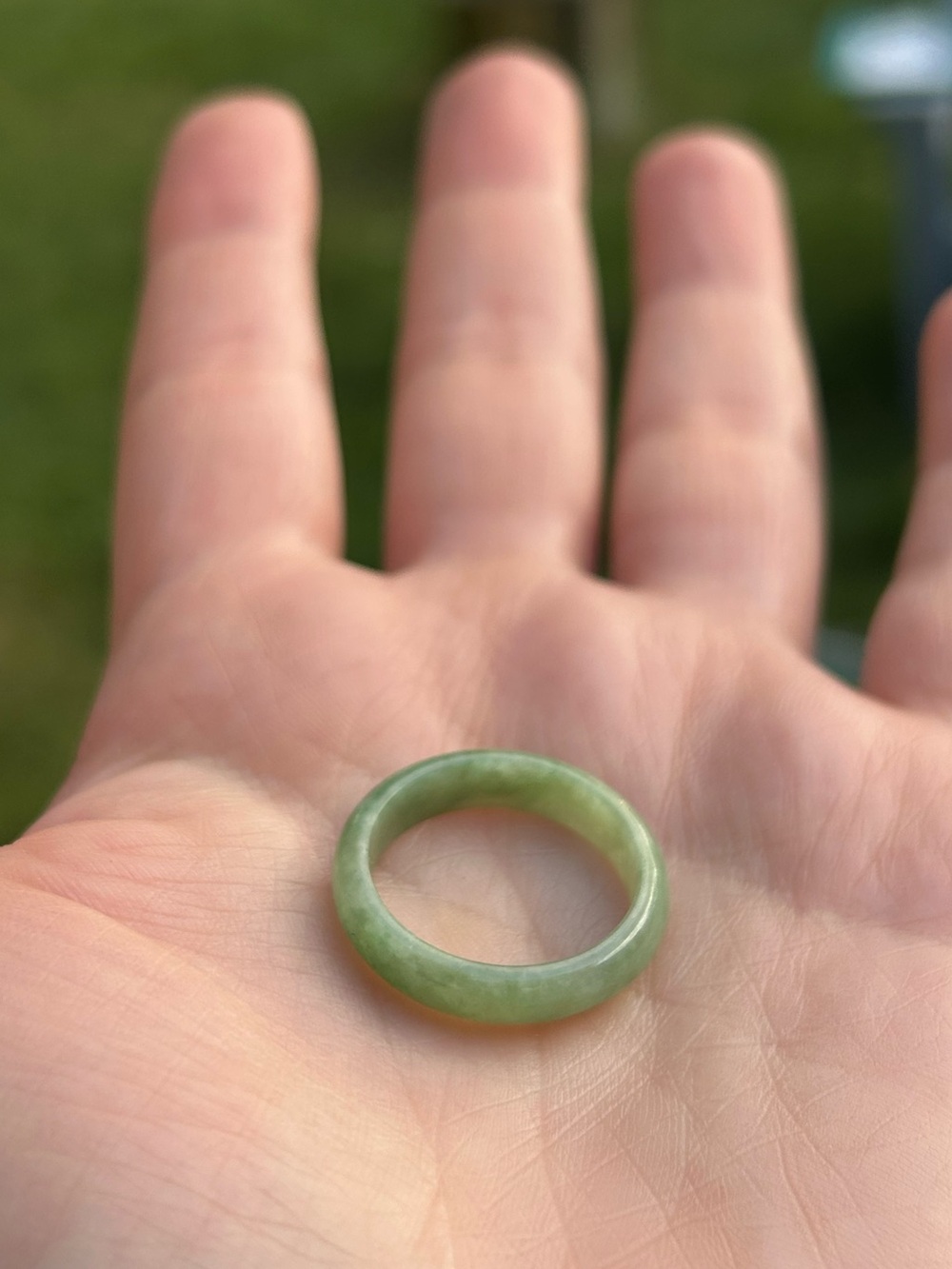 Jade ring - gemstone band for stacking